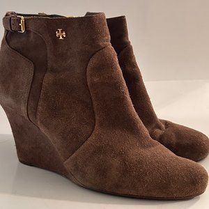 Tory Burch Brown Suede Ankle Boots